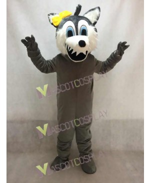 New Big Bad Gray Female Wolf Mascot Costume