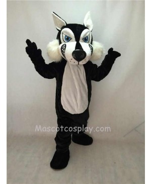 Fierce Adult Black Wolf Mascot Costume