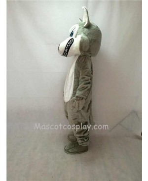 Fierce Adult Gray Wolf Mascot Costume