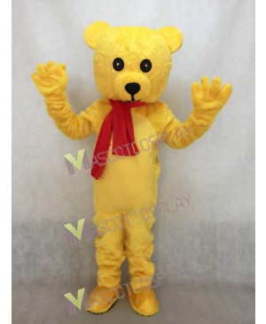 New Stuffed Teddy Bear with Red Bow Mascot Costume