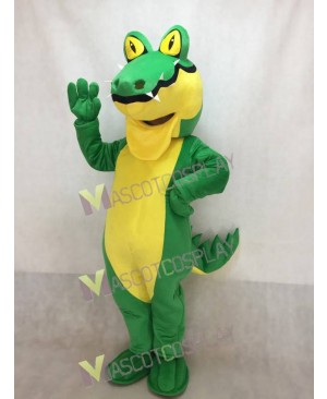 New Green Crocodile Mascot Costume with Yellow Belly