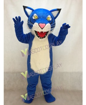 New Fierce Royal Blue Wildcat Mascot Costume