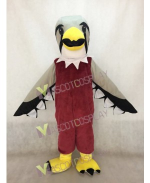 Cute Brown Falcon with Grey Wings Mascot Costume