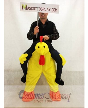 Carry Me Yellow Chicken Chick Piggy Back Mascot Costume Ride On Me Fancy Dress