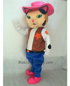 Cute Musical Comedy Series Sheriff Callie's Wild West Cosplay Sheriff Callie Cat Mascot Costume