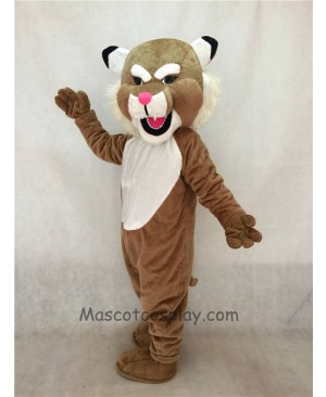 High Quality Adult Realistic Brown Muscle Wildcat Mascot Costume