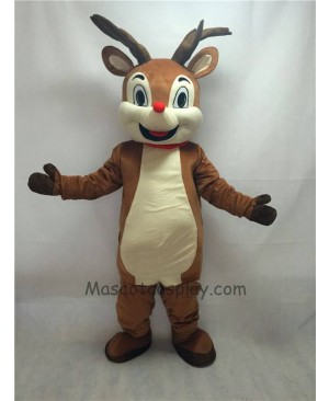 Cute New Red Nose Rudolph Reindeer Mascot Costume