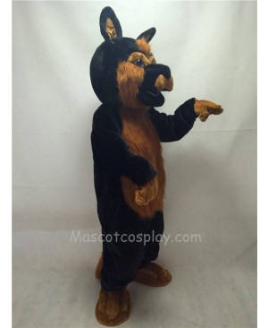 Cute Long Hair Black German Shepard Dog Mascot Costume