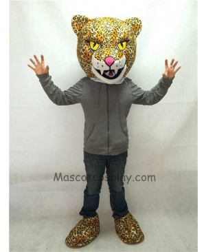 Cute New Fierce Jaguar Mascot Costume with Yellow Eyes