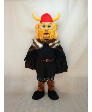 Cute Thor the Giant Viking Mascot Costume with Red Hemlet