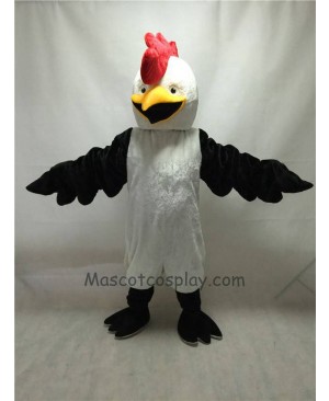 Cute White Bug Eyed Chicken Mascot Costume