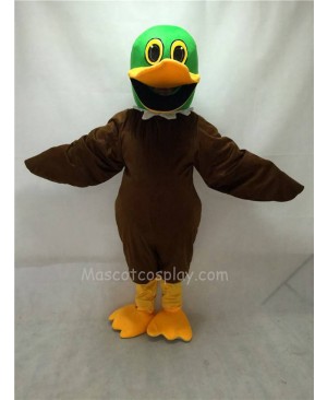 Cute Brown Mallard Duck with Green Head Mascot Costume