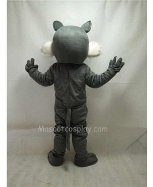 Fierce Gray Short-haired Wolf Mascot Costume