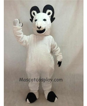High Quality Realistic New White Sheep Big Horned Mascot Costume