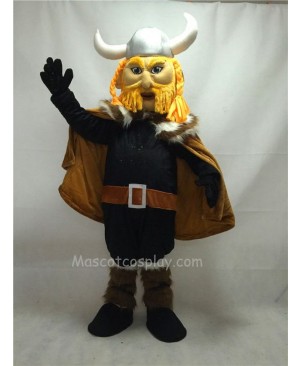 Fierce Thor the Giant Viking Mascot Costume with Silver Hemlet