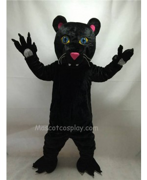 Fierce New Black Panther Mascot Costume with Blue Eyes