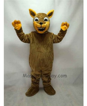 Fierce Brown Coyote Wolf Mascot Costume