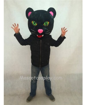 Hot Sale Adorable Realistic New Black Panther Mascot Costume HEAD ONLY with Green Eyes