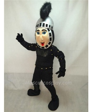 Cute Comic Knight Mascot Costume with Silver Hemlet