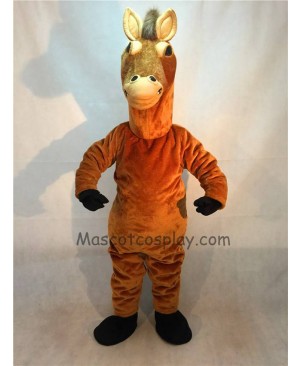 Fierce Brown Stallion Horse Mascot Costume