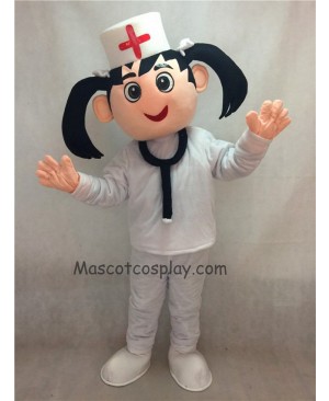 Hot Sale Adorable Realistic New Nurse in White Hat and Suit Mascot Costume