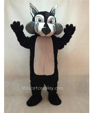 Hot Sale Adorable Realistic New Black and Grey Wolfey Wolf Mascot Costume