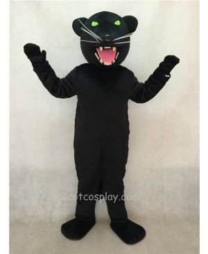 Hot Sale Adorable Realistic New Black Pantera Panther Mascot Costume with Green Eyes