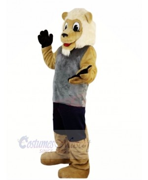Lion with Grey Vest Mascot Costumes Adult