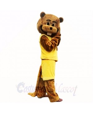 Sport Yellow Suit Beaver Mascot Costumes School