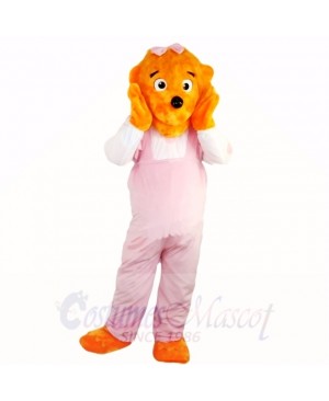 Girl Funny Lion with Pink Jumpsuits Mascot Costumes Cartoon