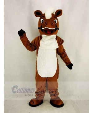 Brown Stable Horse Mascot Costume