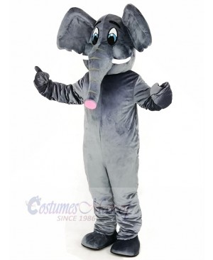 Gray Elephant Adult Mascot Costume Cartoon