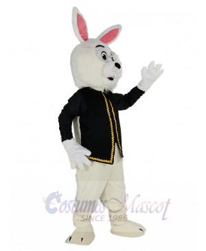 Easter Blue Bunny Rabbit in Black Waistcoat Mascot Costume