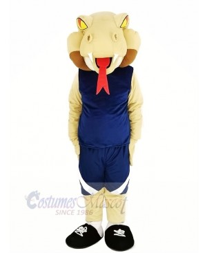 The Cobra Snake with Blue Sportswear Mascot Costume Animal