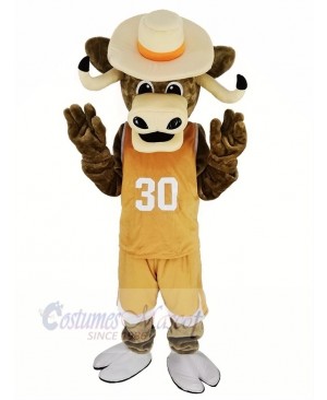 Texas Longhorns Sport Bull with Brown Coat Mascot Costume Animal