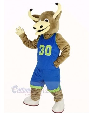 Texas Longhorns Bull in Blue Sportswear Mascot Costume
