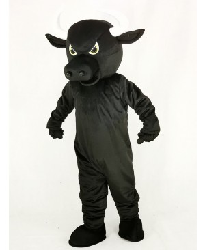 Fierce Black Bull Mascot Costume Cartoon