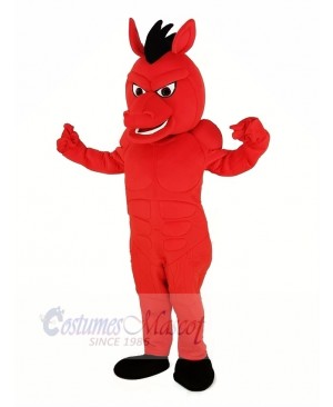 Fierce Red Mustang Horse Mascot Costume