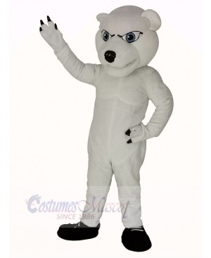 Muscle Polar Bear Mascot Costume Animal