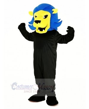 Fierce Blue Lion Mascot Costume Cartoon	