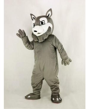 Power Gray Husky Dog Mascot Costume Cartoon