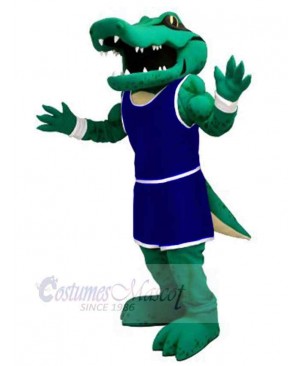 Power Alligator with Navy Blue Uniform Mascot Costume Animal