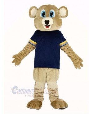 Brown Bear with Black T-Shirt Mascot Costume