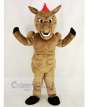 Brown Muscle Power Horse Mascot Costume Animal