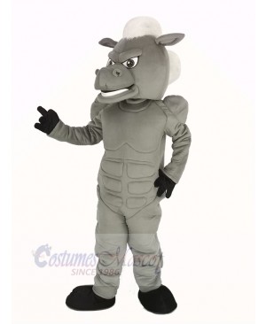 Power Gray Horse with White Hair Mascot Costume