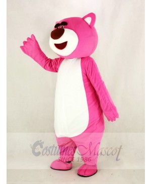 Pink Bear Mascot Costume Cartoon