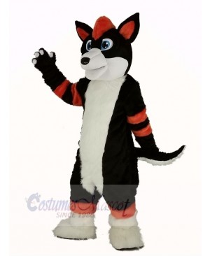Orange and Blue Husky Dog Fursuit Mascot Costume