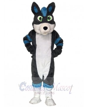 Gray and Blue Husky Dog Fursuit Mascot Costumes Animal