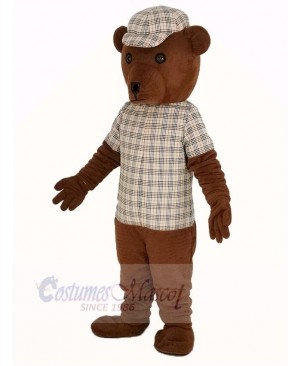 Teddy Bear in Striped Clothes Mascot Costume Cartoon