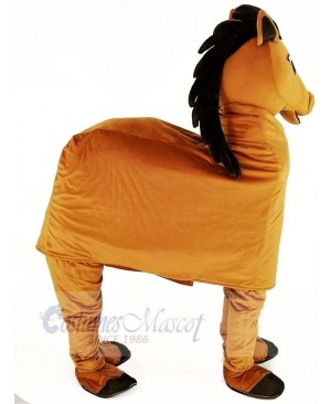 Funny Brown New 2 Person Horse Mascot Costume